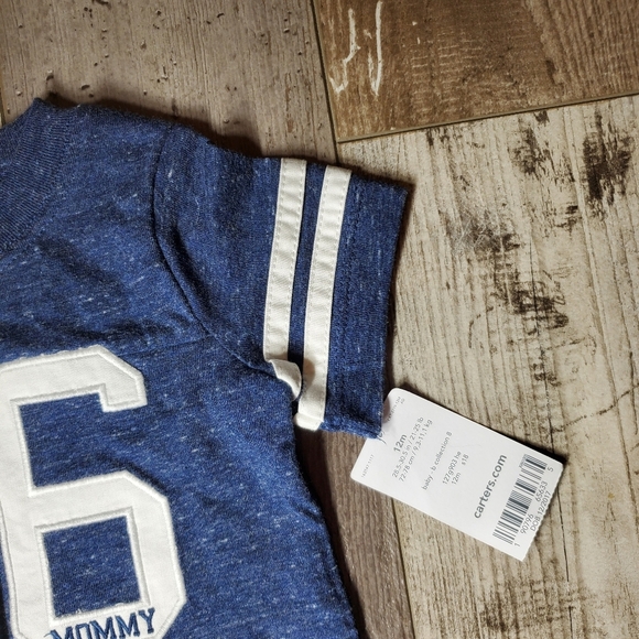 NWT Carter's Navy Blue Sports Shirt Size 12m Baby Toddler Onesie Bodysuit - Picture 5 of 9